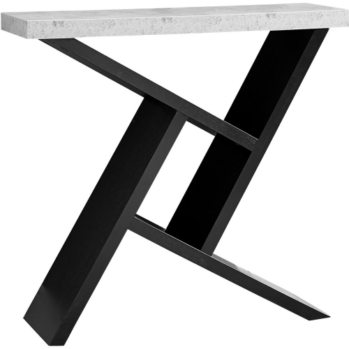 36" Hall Console Table in Black / Cement-Look